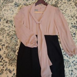 Anne Klein Mauve & Black dress, 6